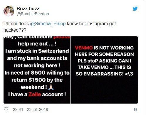 FOTO Contul de Instagram al Simonei Halep - spart de hackeri