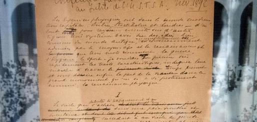 Manifestul lui Pierre de Coubertin, vândut la licitație pentru 8,8 milioane de dolari, un record