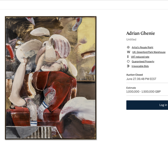 FOTO O lucrare de Adrian Ghenie vândută la Londra pentru aproape 1,5 milioane euro 