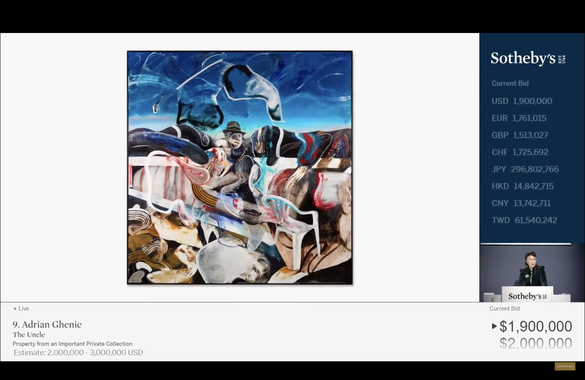 FOTO&VIDEO Interes ridicat pentru arta lui Adrian Ghenie. Un tablou al pictorului român a fost vândut, la Sotheby's New York, cu 3 milioane de dolari