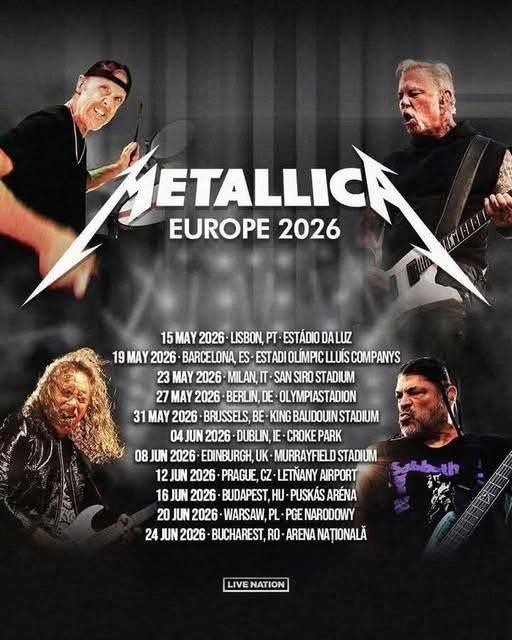 Trupa Metallica revine la București