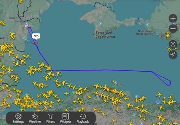 Un avion de business, transformat în vehicul de spionaj, a decolat de la Kogălniceanu pentru un zbor prelungit în Marea Neagră