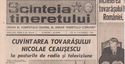 FOTO Ceaușescu citea pe 21 decembrie 1989, în ultimul număr Scînteia Tineretului, despre Timișoara, Iran și Zimbabwe, Loredana Groza, întoarcerea la tracțiunea animală. Planul pe 1990: ținte mari pe fond de austeritate