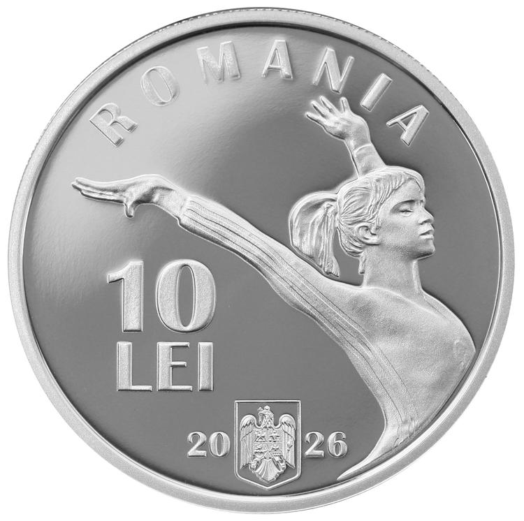 FOTO Nadia Comăneci, omagiată de BNR cu Isărescu printr-o emisiune numismatică care celebrează prima notă de 10 din istoria Jocurilor Olimpice la gimnastică feminină