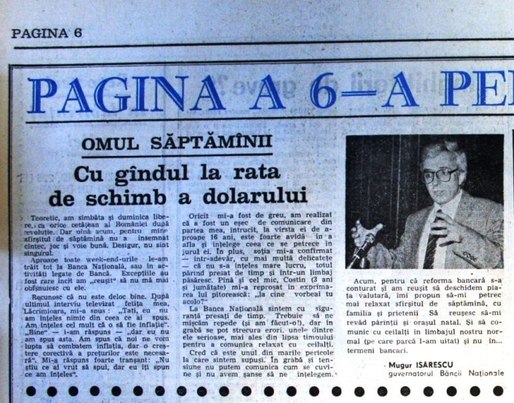 GALERIE FOTO Fiica lui Isărescu, în 1991: "Tati, n-am înțeles din ce ai spus la televizor decât că o să fie inflație"