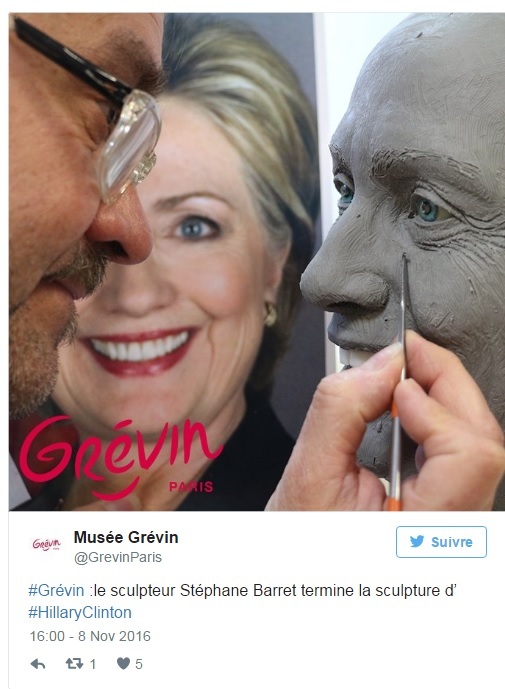 FOTO Sculptura din ceară a lui Trump va fi expusă la Muzeul Grévin peste câteva luni; Francezii erau siguri de reușita lui Clinton