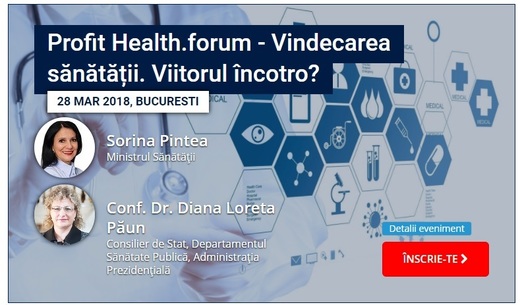 Profit Health Forum, cel mai important eveniment în domeniu al anului - deschis astăzi de ministrul Sănătății, Sorina Pintea, și transmis în direct pe site-ul Profit.ro și la Look TV