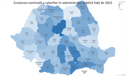 HARTA SALARIILOR Cum s-au împărțit creșterile de salarii în țară. Diferențe mari între județe, între stat și privat
