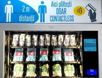 Proiect inovativ în contextul pandemiei: măști, mănuși, alcool sanitar și șervețele antibacteriene vândute prin intermediul unui vendomat, în condiții de igienă și la prețuri modice