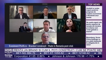 Videoconferința Profit.ro Branduri românești - Made in Romania post criză: Statul ajută, dar și caută virgule. ANUNȚURI: Banca Transilvania - Unitate ieșită din comun; Cesarom - Școală de faianțari; Dacia - Livrare rapidă; Mobexpert - Zeci de magazine