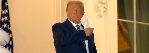 Trump a revenit la Casa Albă. Președintele și-a scos masca sanitară pentru a face fotografii