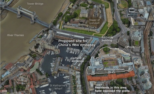China vrea să-și facă ambasadă la Londra pe un teren imens, cu trecut regal. Localnicii îi cer Regelui Charles al III-lea să intervină