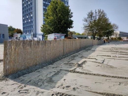 A început montarea panourilor de stuf care împiedică nisipul să fie spulberat pe plajele din Mamaia, Constanța, Costinești și Eforie