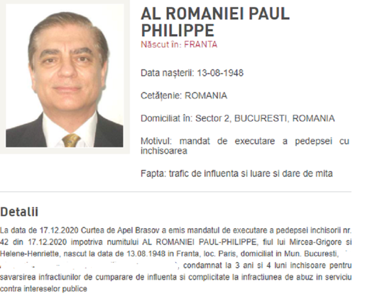 Justiția franceză refuză extrădarea la București a lui Paul Philippe al României