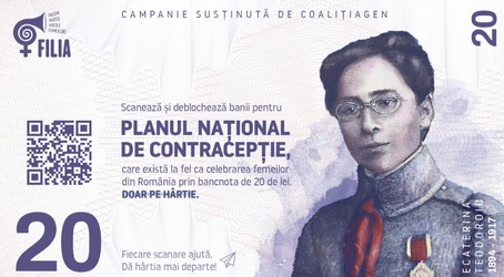 Accesul la contracepție în România: o nevoie ignorată de peste 15 ani. Doar pe hârtie – O campanie care transformă singura bancnotă cu chip feminin într-un manifest pentru contracepție gratuită