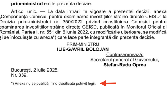Bolojan ia la ochi și banii luați de membrii comisiei care avizează investițiile străine - secretizată de Ciolacu. ”Iau 30% din salariul unui ministru pentru o ședință. La trei ședințe pe lună, iau încă un salariu”