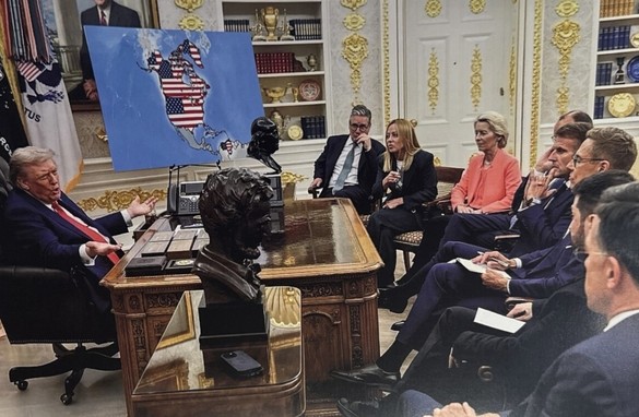 Trump publică o imagine înfigând steagul SUA în Groenlanda FOTO