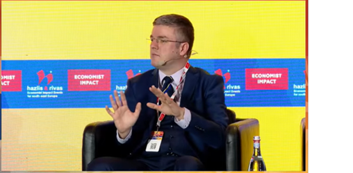 VIDEO Tranziția tehnologică nu înseamnă doar cabluri, servere și coduri, ci supraviețuirea economiei și industriei și identificarea de noi modalități de interacțiune între națiuni și cetățenii acestora, spune ministrul Economiei la Conferința The Economis
