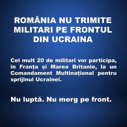 Președinția reacționează la FAKE NEWS: România nu trimite militari pe frontul din Ucraina!
