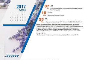 Calendarul fiscal al lunii aprilie. Din punct de vedere fiscal, aprilie este o lună mai liniștită