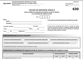 DOCUMENT Fiscul modifică Formularul 630. Decizia de impunere, inițial pentru CASS, va include și CAS