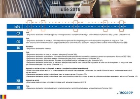 Calendarul fiscal al lunii iulie - Iulie este o lunǎ ușoarǎ pentru firme