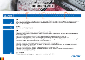 Calendarul fiscal al lunii noiembrie
