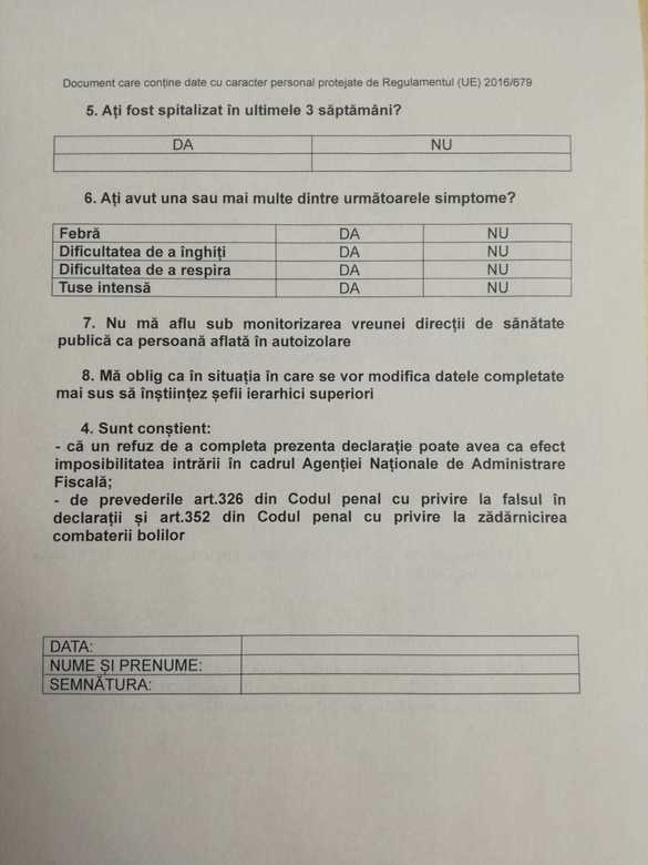 EXCLUSIV DOCUMENT ANAF impune restricții la accesul în unitățile fiscale, din cauza coronavirusului. 