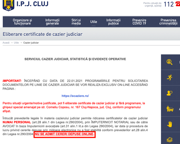 Certificatul judiciar, pregătit să fie eliberat și în format electronic, deși secțiile de poliție nu acceptă cereri online 