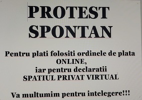 FOTO Protest spontan la ANAF, inclusiv la Trezorerii. Protestul are loc la ANAF după ce Coaliția a refuzat promisiunile făcute de Boloș angajaților
