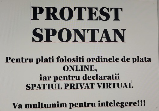 FOTO Protest spontan la ANAF, inclusiv la Trezorerii. Protestul are loc la ANAF după ce Coaliția a refuzat promisiunile făcute de Boloș angajaților