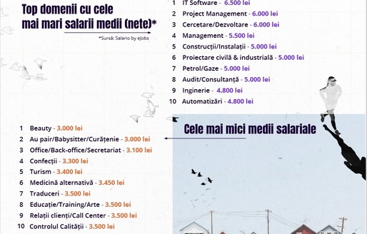 INFOGRAFICE Harta salariilor din România - Unde și pentru ce găsești cele mai mari salarii, în ce alte țări ai cele mai multe locuri de muncă libere