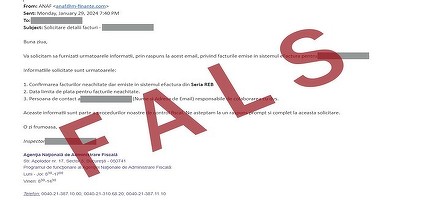 Nouă campanie de mesaje false trimise în numele ANAF