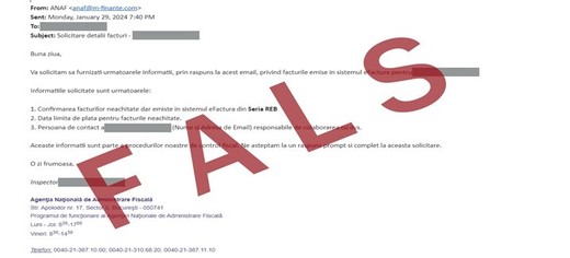 Nouă campanie de mesaje false trimise în numele ANAF