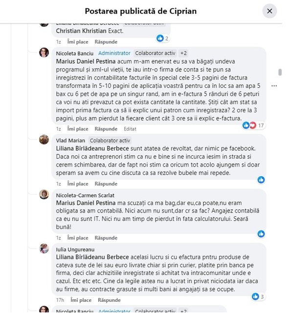 FOTO Șeful CNIF a intrat în discuții referitor la eFactură și a primit sute de reproșuri. A promis că vine cu date care să arate că sistemul are doar mici întreruperi în funcționare