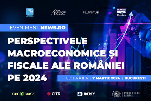 Principalii indicatori economici și bugetari vor fi analizați la evenimentul News.ro “Perspectivele macroeconomice și fiscale ale României pe 2024” de economiști, reprezentanți ai Guvernului și ai mediului de business