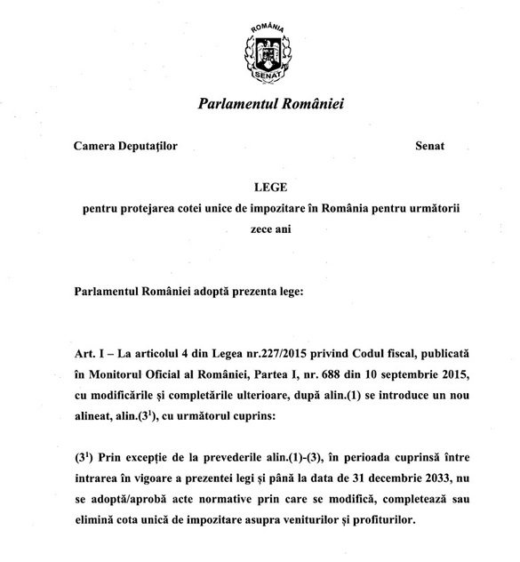 DOCUMENT Taxele în campanie electorală: PNL propune lege pentru a proteja până în 2033 