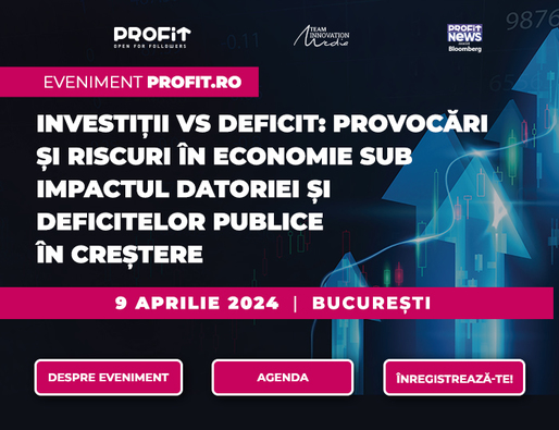 EVENIMENT Profit.ro: Situația actualelor deficite în creștere și soluțiile cu care starea finanțelor publice poate fi stabilizată fără a tăia din nou de la investiții. Miniștri, lideri din administrație și mediul de afaceri