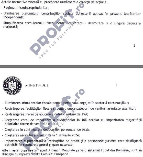 ULTIMA ORĂ DOCUMENT Guvernul pregătește majorarea impozitului pe dividende la 10%, impozitarea altor forme de capital, eliminarea stimulentelor fiscale în construcții UPDATE Ciolacu, supărat pe colegii care nu se consultă cu el înainte