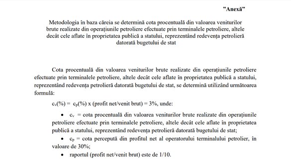 DECIZIE - FOTO&DOCUMENT După 10 ani, statul ia redevențe și de la terminalul petrolier offshore Midia al proprietarului Rompetrol, vital pentru aprovizionarea României cu țiței din Kazahstan