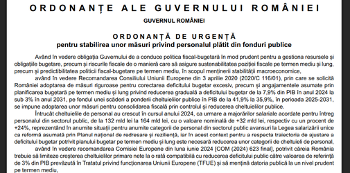 Final: Ordonanța de urgență cu sporurile din aparatul bugetar a apărut în Monitorul Oficial