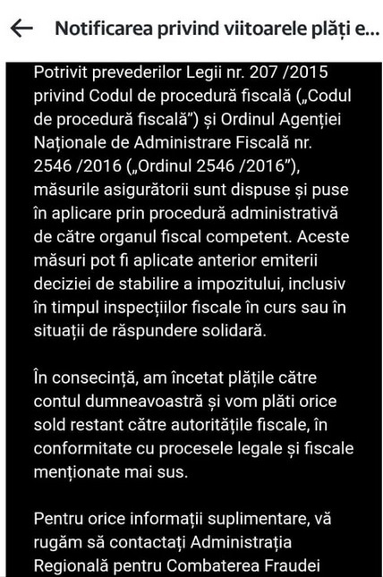 EXCLUSIV ULTIMA ORĂ Antifrauda blochează plățile Uber și Bolt către 100 de firme cu flote de mașini, cele mai mari de pe piață, și șoferii lor. Operațiune lansată la nivel național