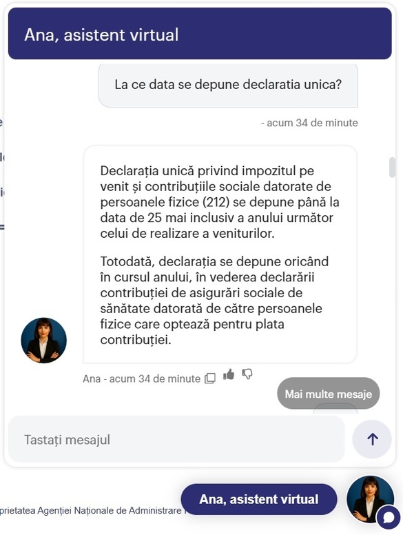 FOTO ANAF îți explică prin ANA: Ce obligații ai dacă închiriezi o casă și când trebuie să depui Declarația. La întrebarea 