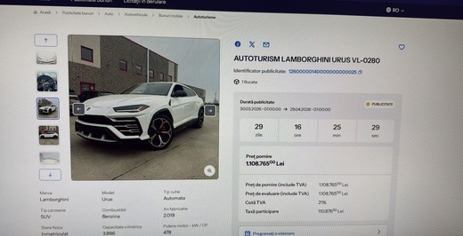 Val de accesări ale site-ului cu apartamente, mașini, ceasuri, bijuterii la preț mic, lansat de ANAF
