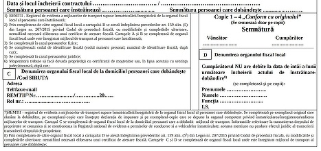 DOCUMENT Se schimbă contractul tipizat pentru achiziția de mașini. Se introduce avizul prin care cumpărătorii vor demonstra că nu au datorii