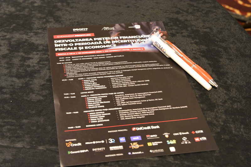 ​Eveniment Profit Financial.forum - Dezvoltarea piețelor financiare într-o perioadă de incertitudini fiscale și economice - Ediția a VII-a