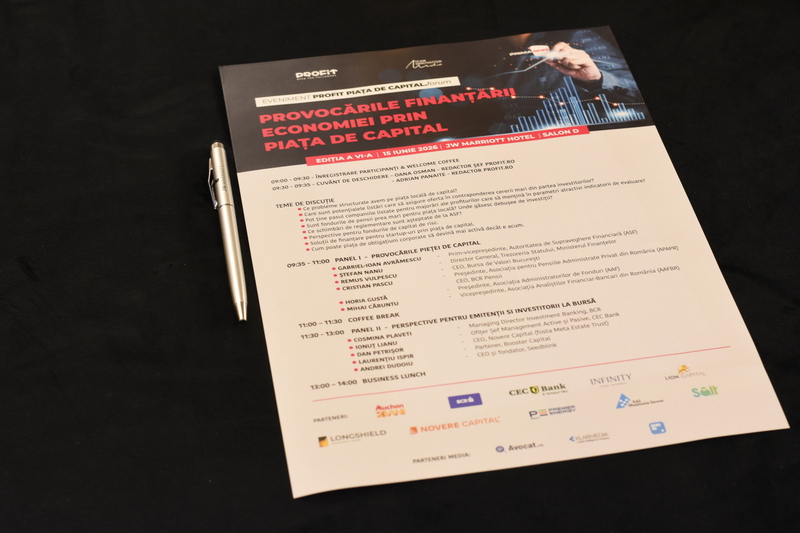 Eveniment Profit Piața de Capital.forum<br/>Provocările finanțării economiei prin piața de capital  - Ediția a VI-a