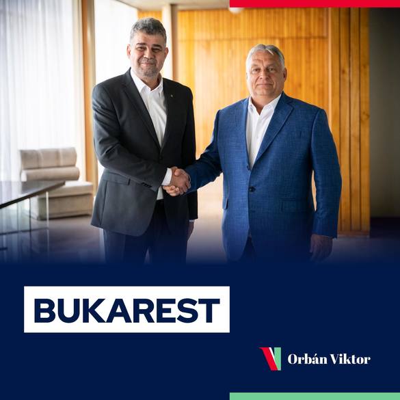 FOTO Premierul ungar Viktor Orban, prânz cu premierul Marcel Ciolacu la București. 