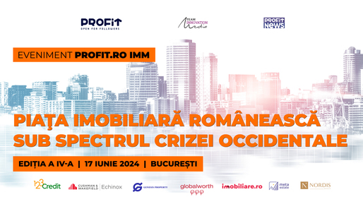 ASTĂZI Conferința Profit.ro Piața imobiliară românească sub spectrul crizei occidentale - Ediția a IV-a Lideri din domeniu dezbat problemele fierbinți care afectează piața
