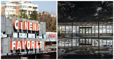 VIDEO&FOTO Prim pas, cu o piațetă, pentru redeschiderea bătrânului cinema bucureștean Favorit, dărâmat la pământ pentru a renaște în Centru European. Cinematograful - o ruină, ieșind din circuit de 20 ani
